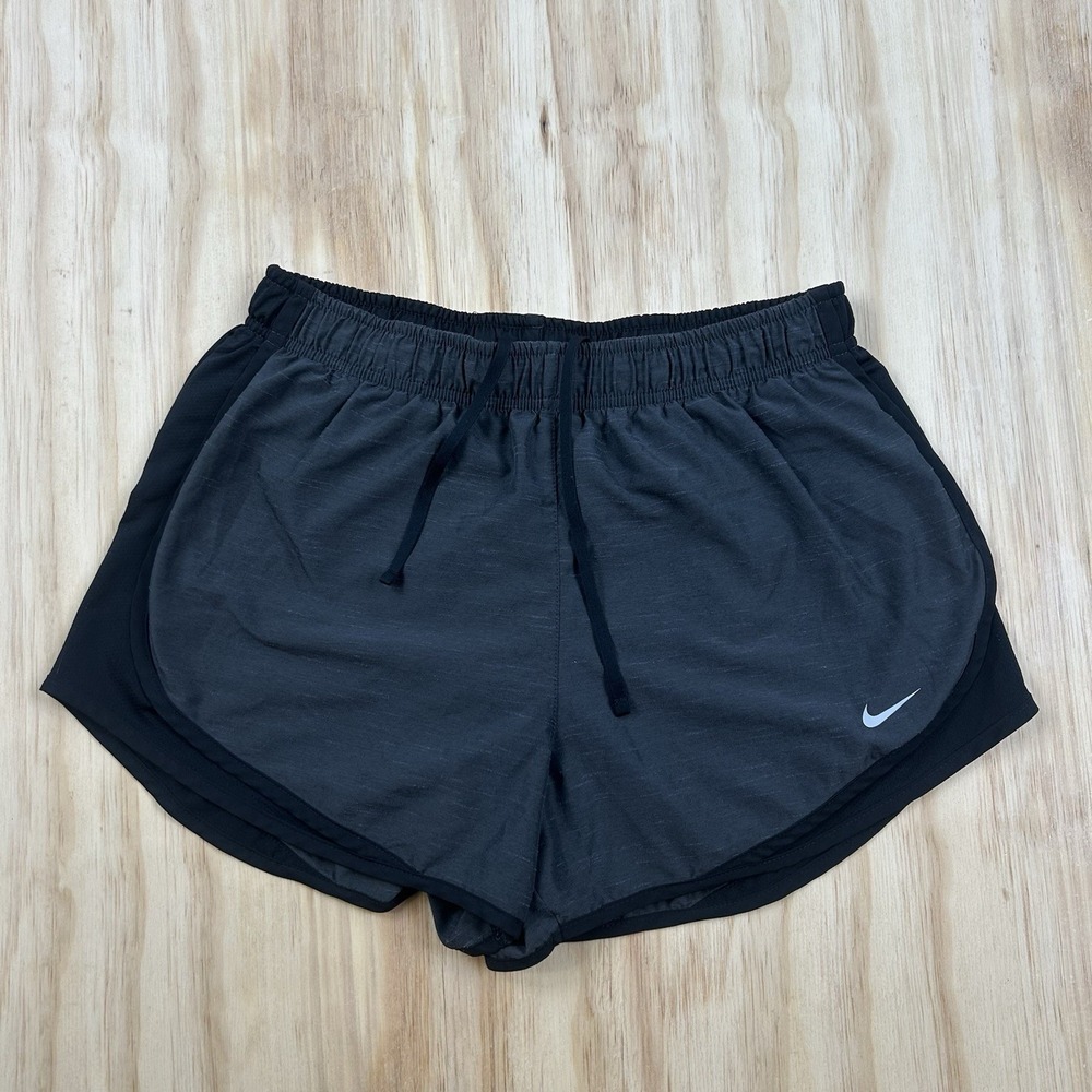 Nike Women‎ DRI-FIT Tempo Running Shorts Brief Lined Gray Size Large